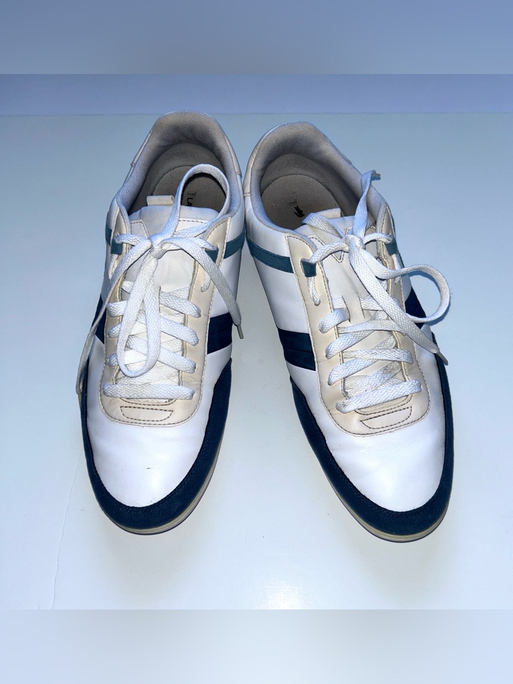 Lacoste Giron 316 1 SPM Men's Sneakers Size 12 US White Navy Leather Low Top